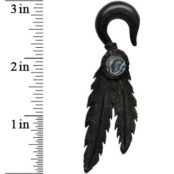 0 Gauge Organic Areng Wood Spirit Feathers Hanger Plug Set