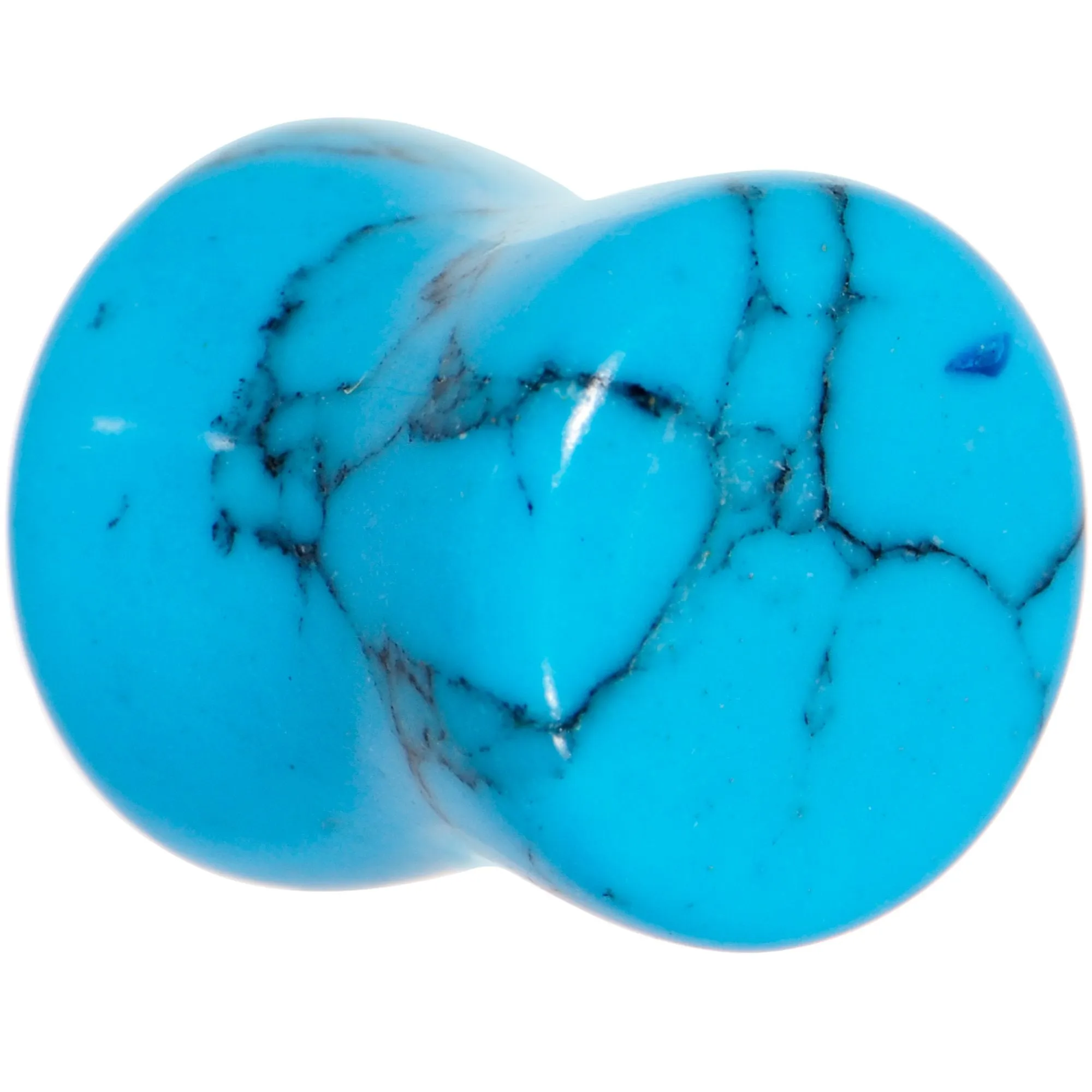 00 Gauge Turquoise Natural Stone Saddle Plug Set