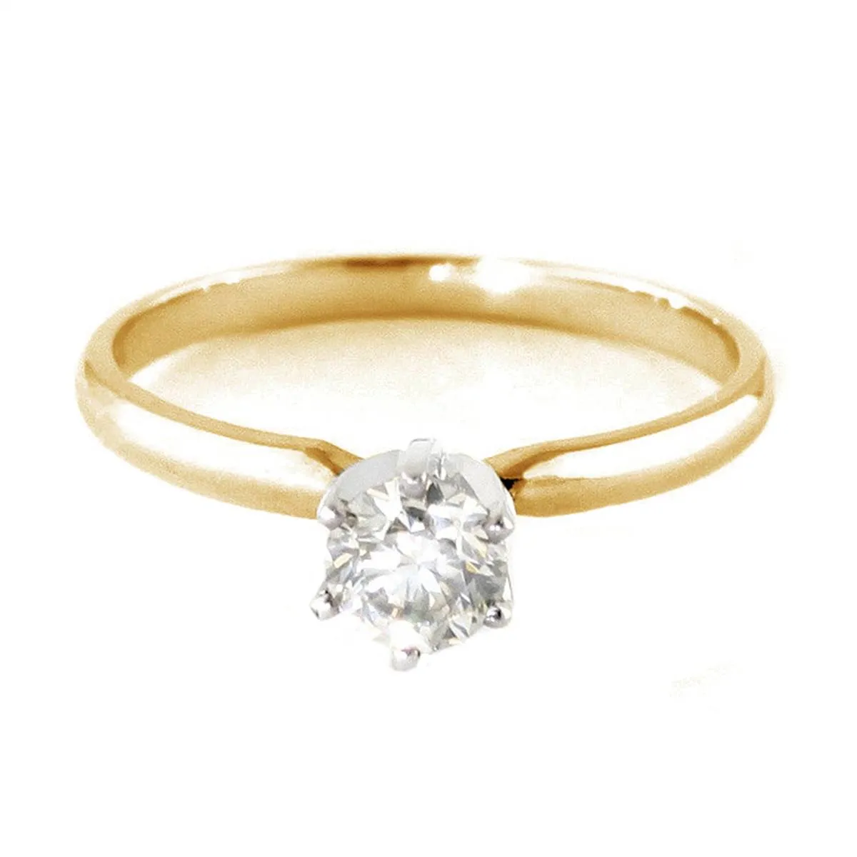 0.5 Carat 14K Solid Yellow Gold Solitaire Ring 0.50 Carat Natural Diamond