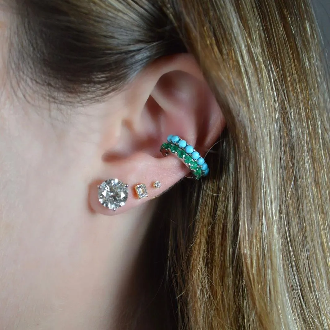 0.62ct Turquoise 18K Gold Ear Cuff