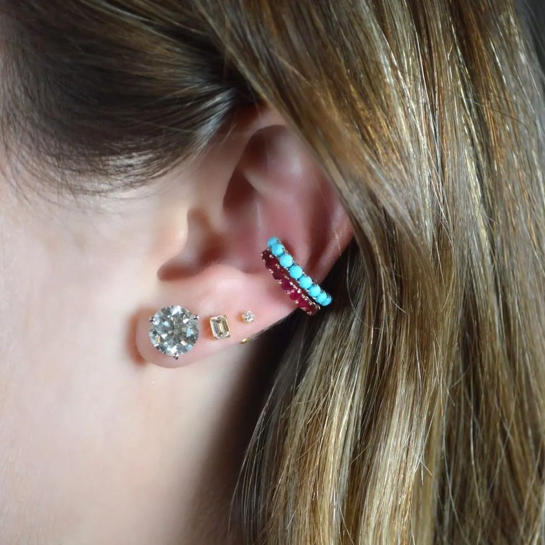 0.62ct Turquoise 18K Gold Ear Cuff