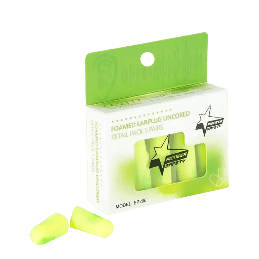 10pce 38db Green PU foam tapered bullet uncorded earplugs