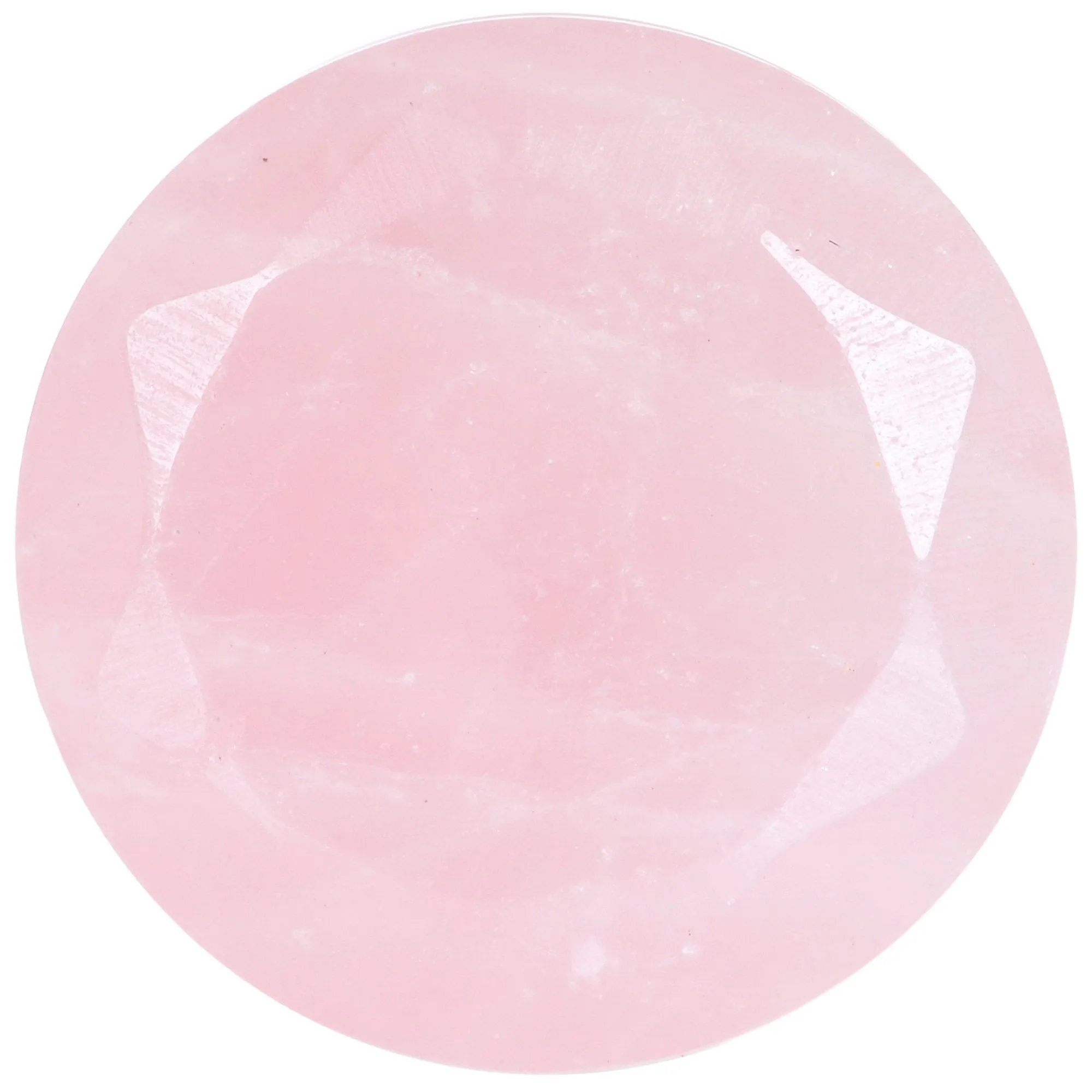 1/2 Rose Quartz Natural Stone Faceted Saddle Plug Set