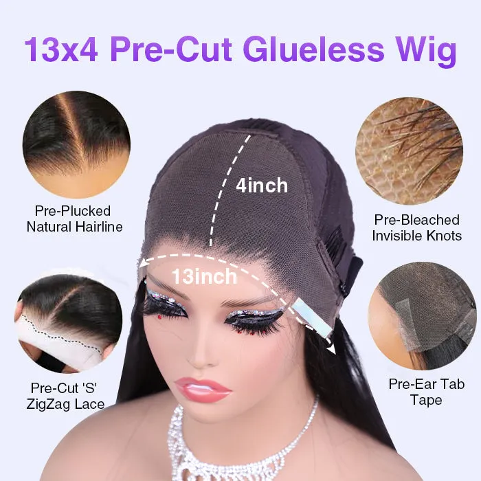 13x4 Ear To Ear Lace Frontal Straight & Body Wave Wig With Blonde Highlights Pre-All Glueless Wig