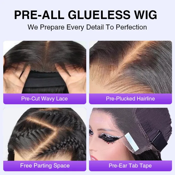 13x6 Lace Frontal Yaki Straight Pre Cut & Pre-Plucked Real Ear To Ear Pre-All Glueless Wig