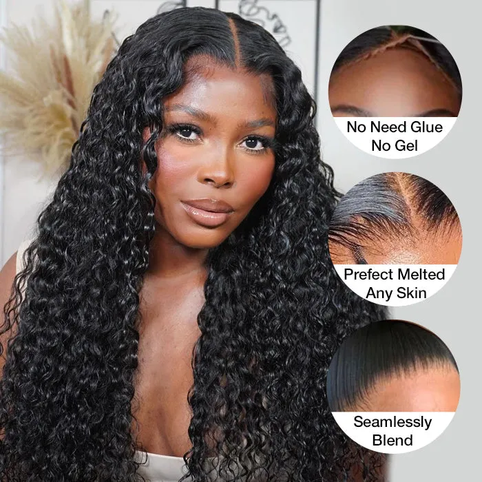 13x6 Pre-All Glueless Lace Frontal Wig Pre Cut Ear to Ear Lace Glueless Deep Wave Wigs