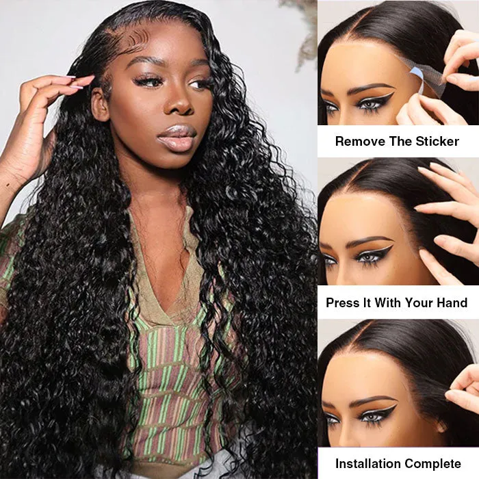 13x6 Pre-Cut Lace Frontal Super Secure Water Wave Wig Real Ear To Ear Pre-All Glueless Wig