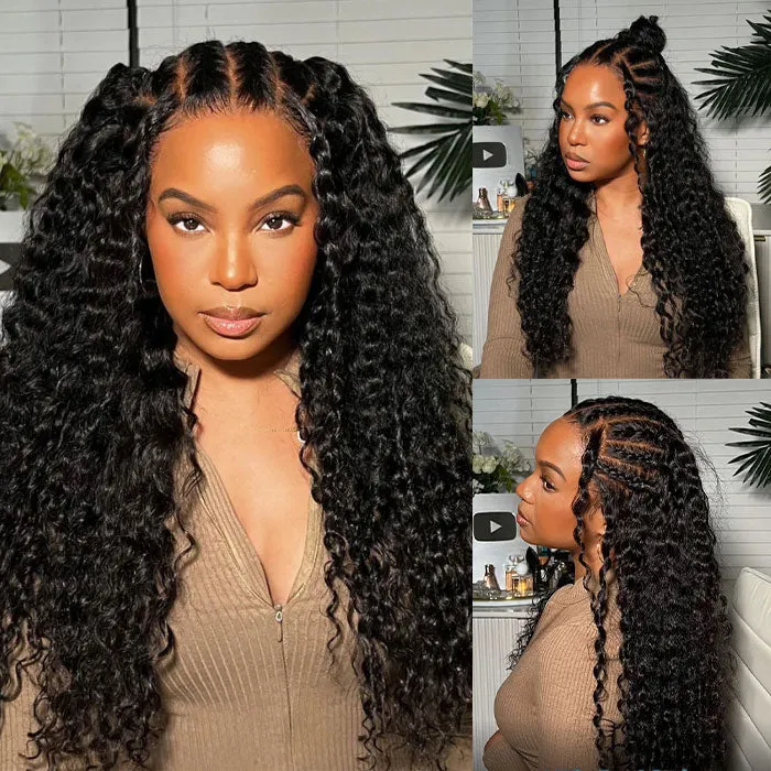 13x6 Pre-Cut Lace Frontal Super Secure Water Wave Wig Real Ear To Ear Pre-All Glueless Wig