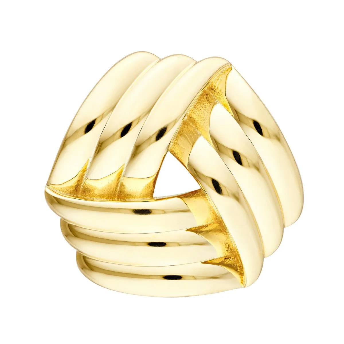 14K Yellow Polished Triple Weave Earrings