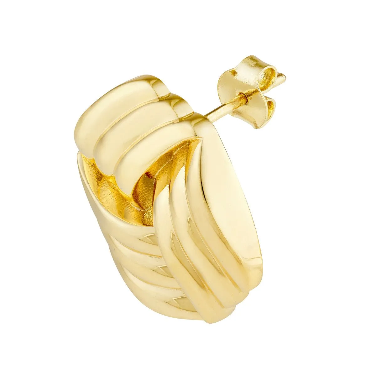 14K Yellow Polished Triple Weave Earrings