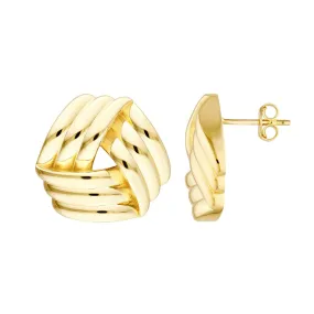 14K Yellow Polished Triple Weave Earrings