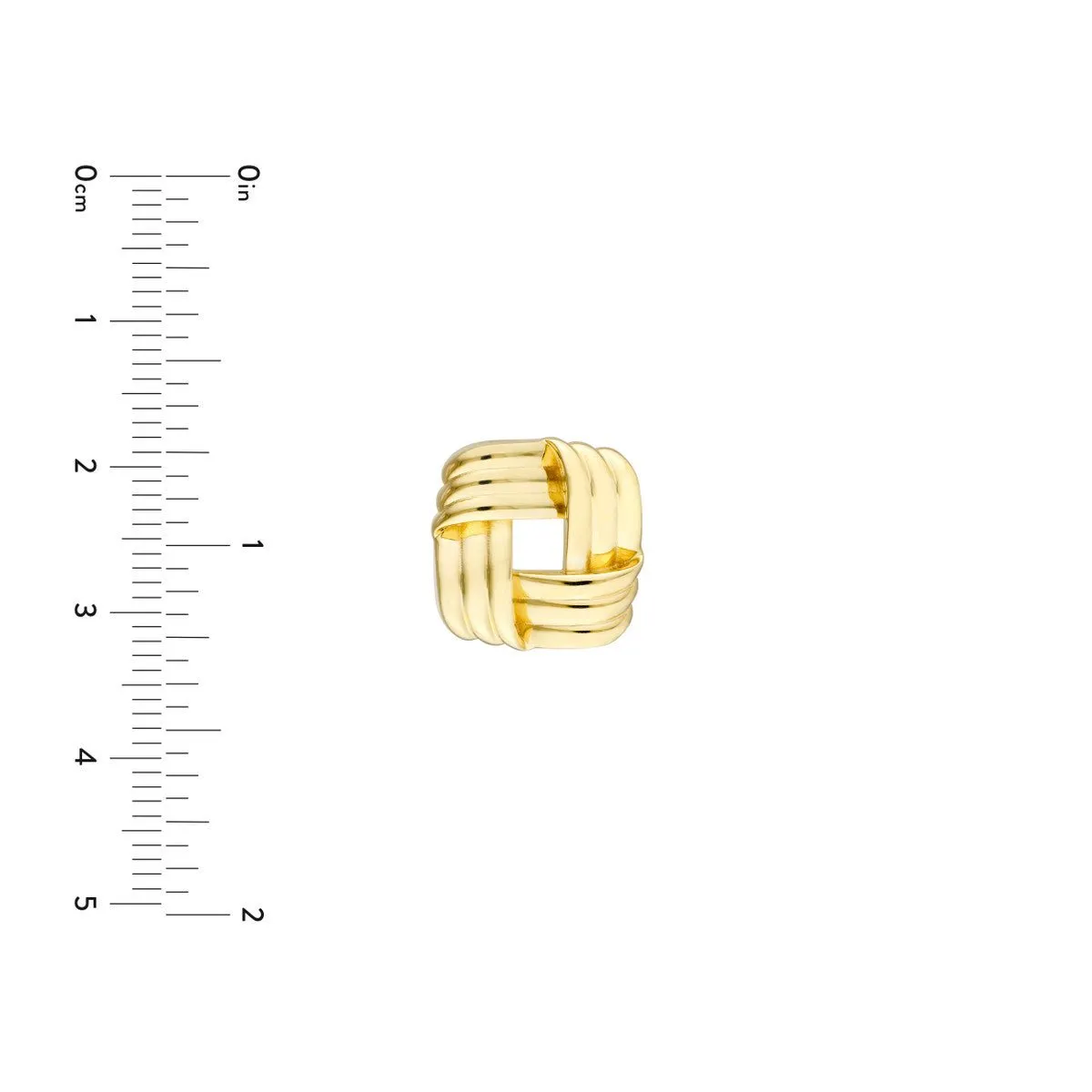 14K Yellow Squared Triple Weave Earrings