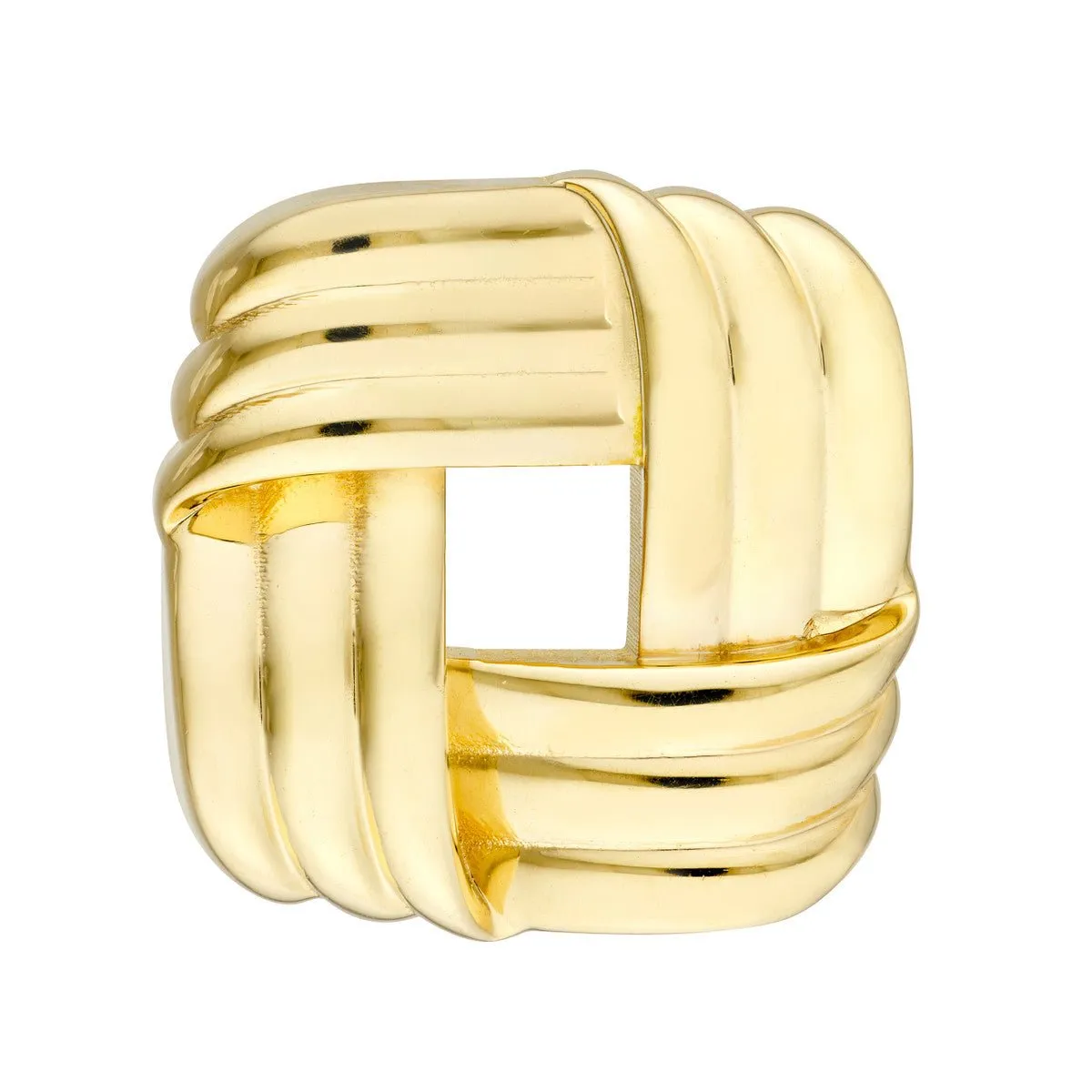 14K Yellow Squared Triple Weave Earrings