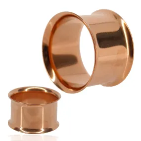 316L Steel Rose Gold Plated Tunnel Double Flare Plug | Gauges