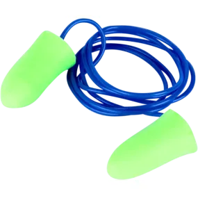 35db Green Hi-vis PU foam bullet disposable corded earplugs