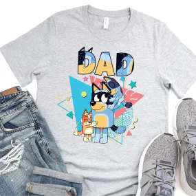90's Vibe Dad - Blue Dog - Father's Day Graphic T-Shirt -  T-shirt T-Shirt For Dad