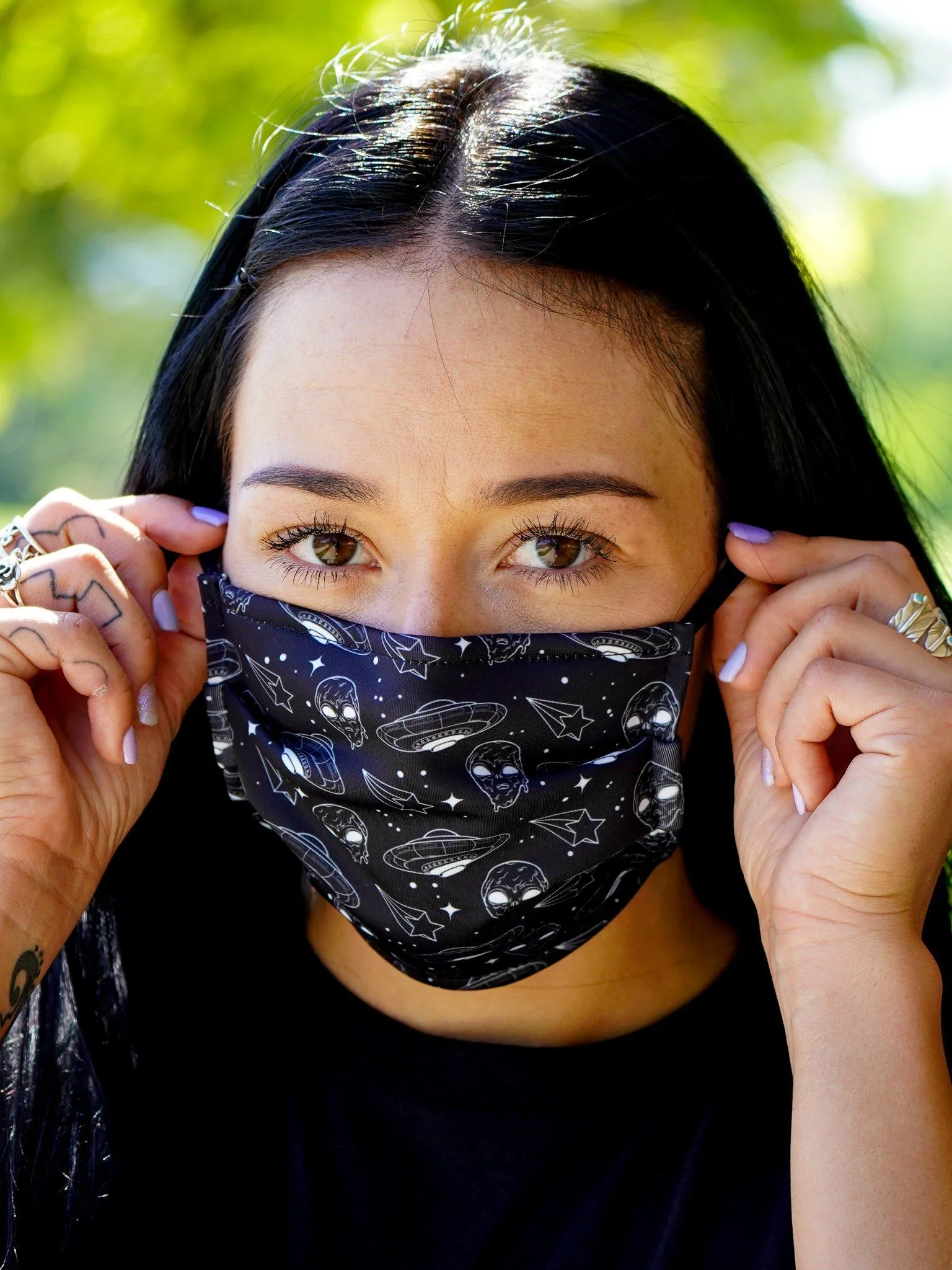 Alien Drip (Black) Face Mask