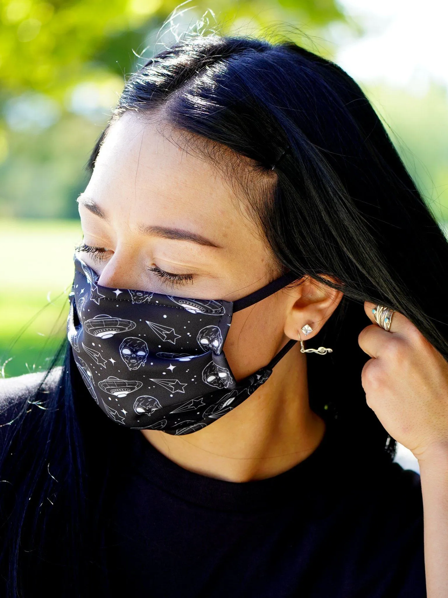 Alien Drip (Black) Face Mask