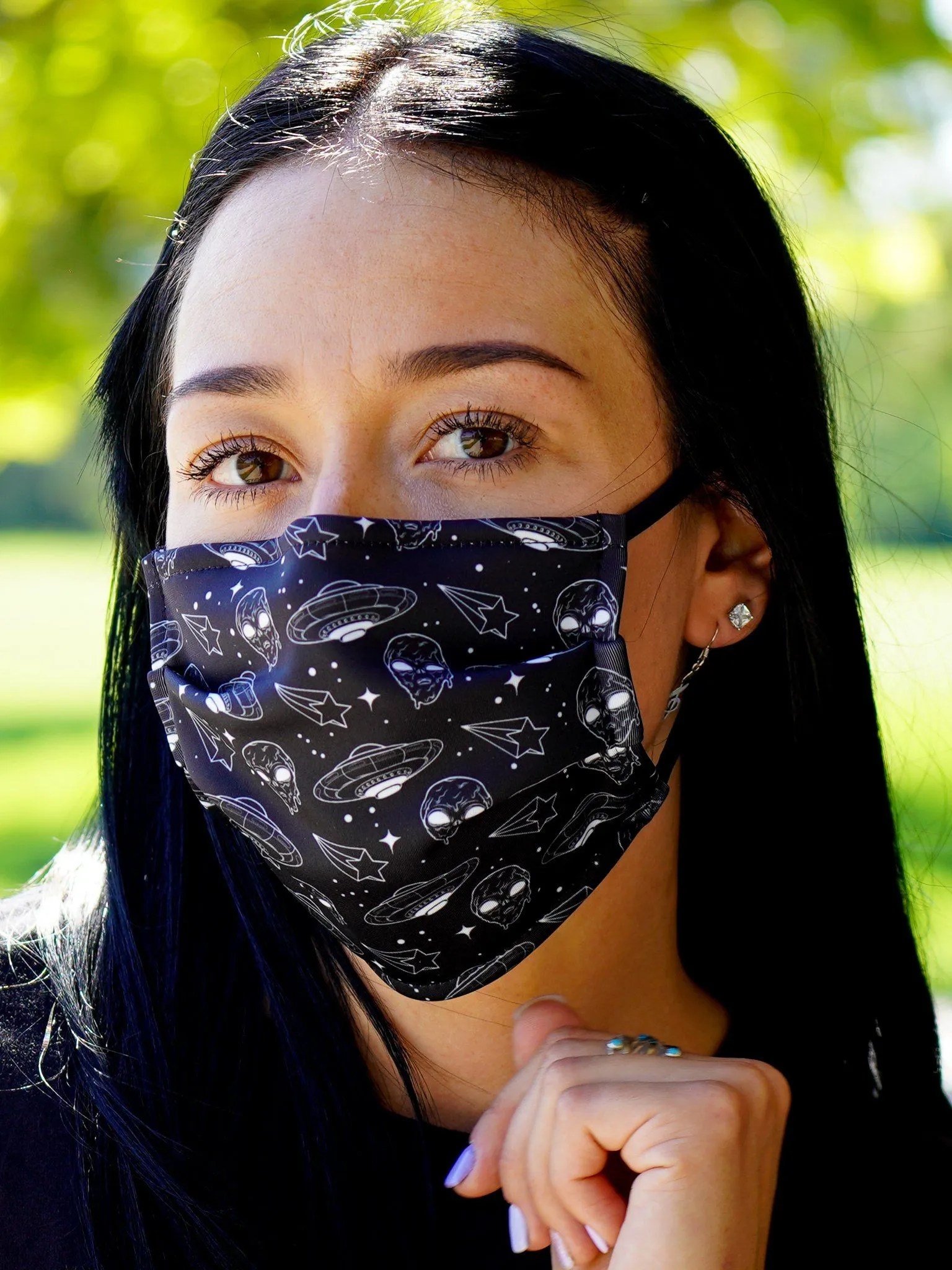 Alien Drip (Black) Face Mask
