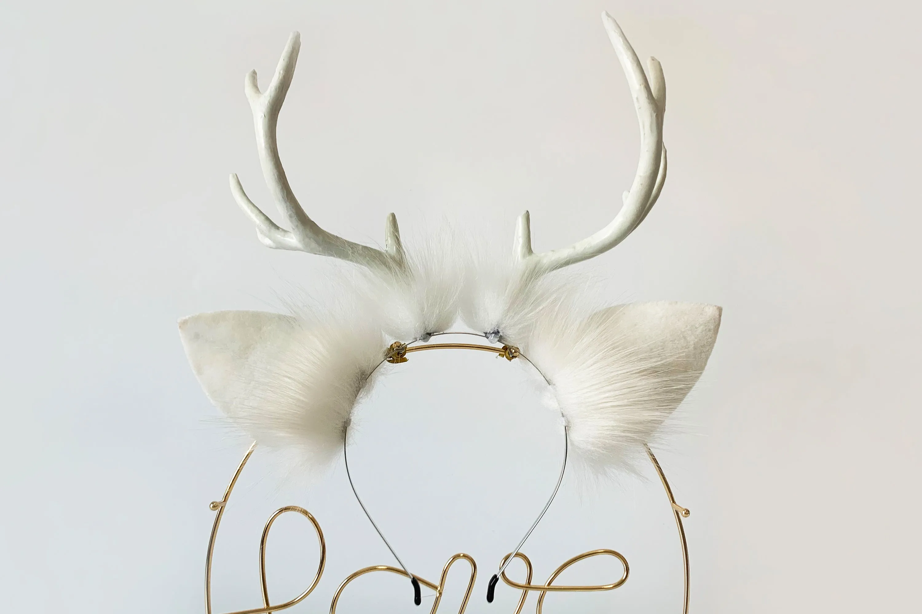 aliriga white faux fur deer ear and tail plug set deer ear and tail plug set anime cosplay ear animal deer tail buttplug and ear petplay mature