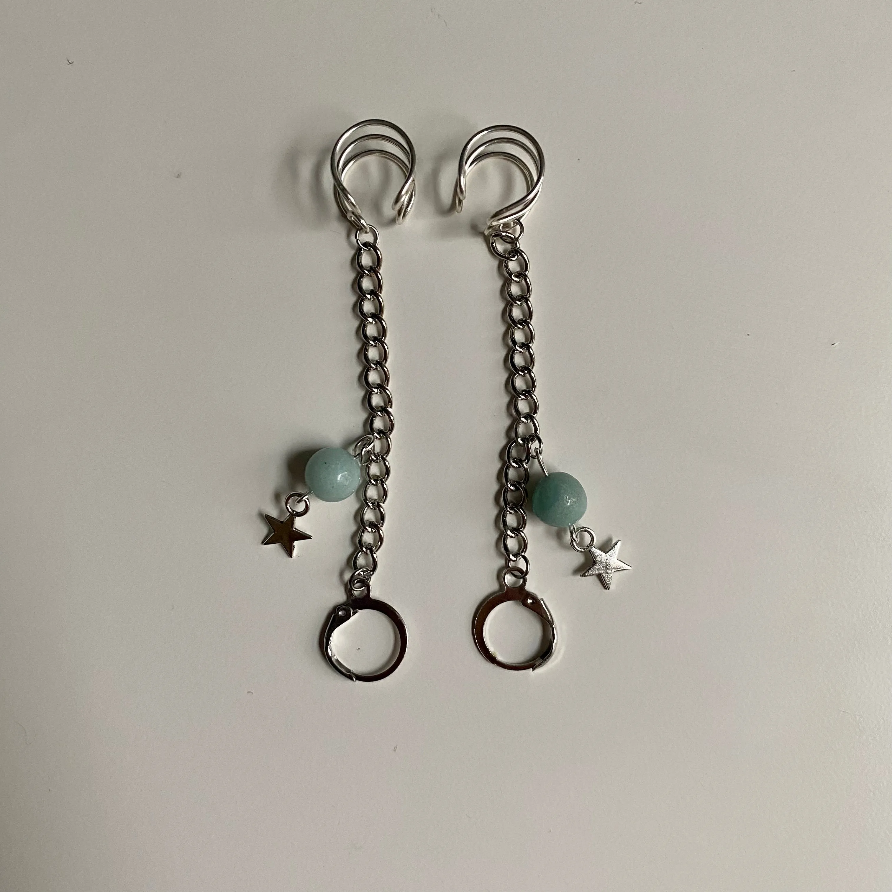 Amazonite LOOP Ear Plug Ear Cuffs *LOOPS NOT INCLUDED *
