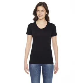 American Apparel Women's Black Poly-Cotton Short-Sleeve Crewneck