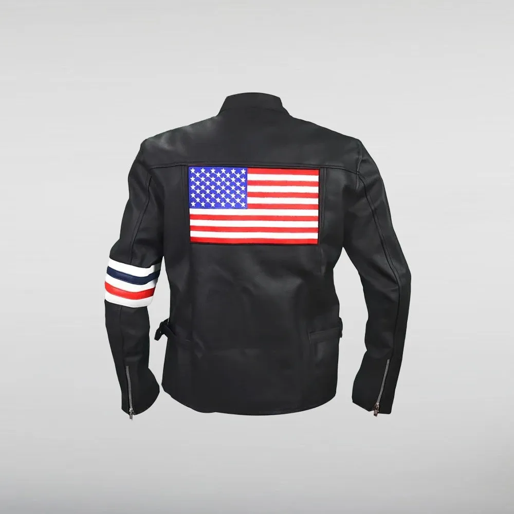 American Flag Leather Jacket