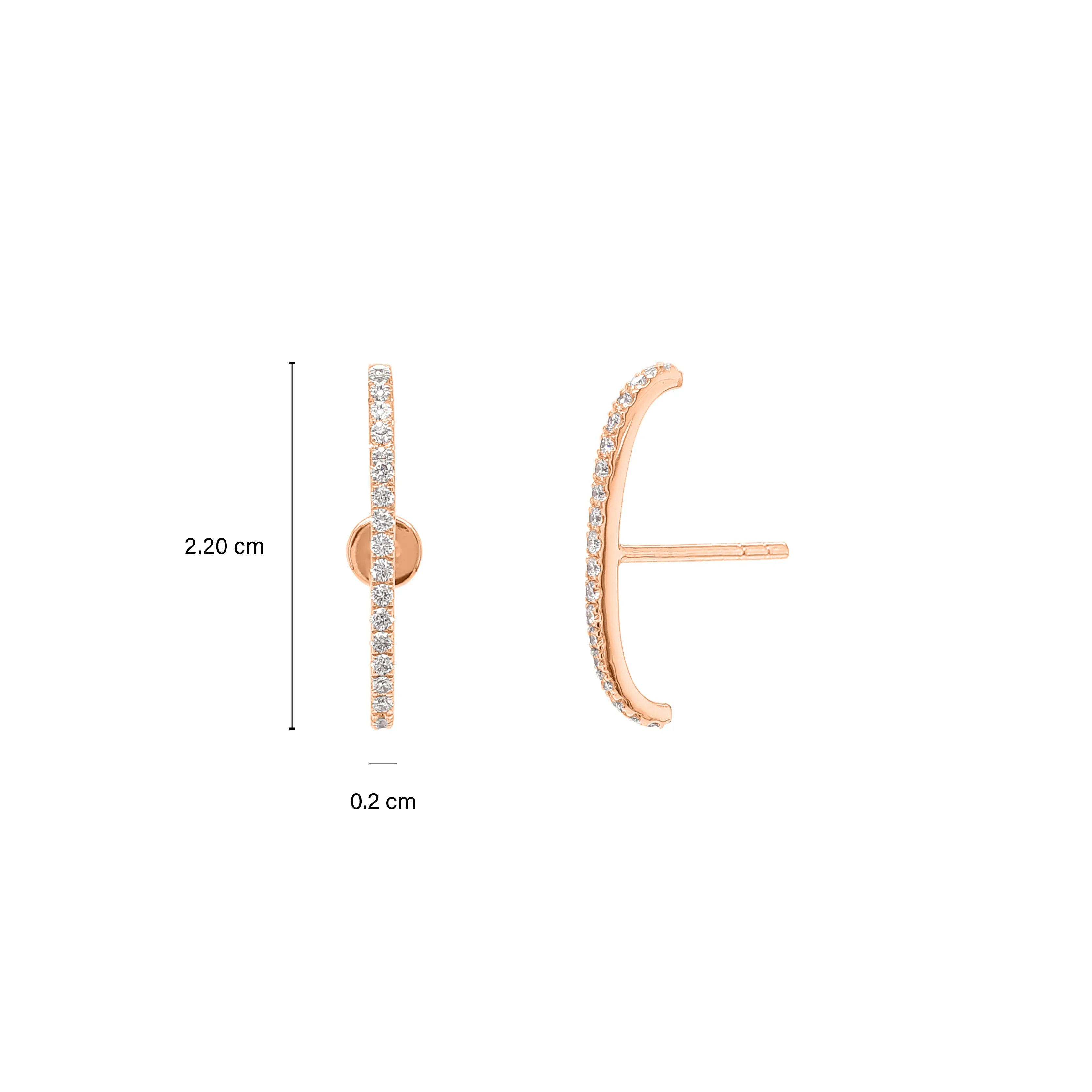 Arc Shaped Round Diamond Earrings