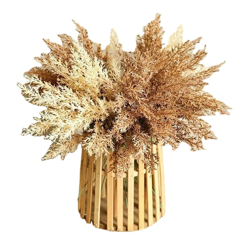 Artificial Fake Plant 6pc Packaging Bunch Wheat Ear Seedlings Hay Autumn Decoration Bedroom Living Room Dining Table Accessories