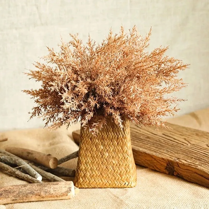 Artificial Fake Plant 6pc Packaging Bunch Wheat Ear Seedlings Hay Autumn Decoration Bedroom Living Room Dining Table Accessories