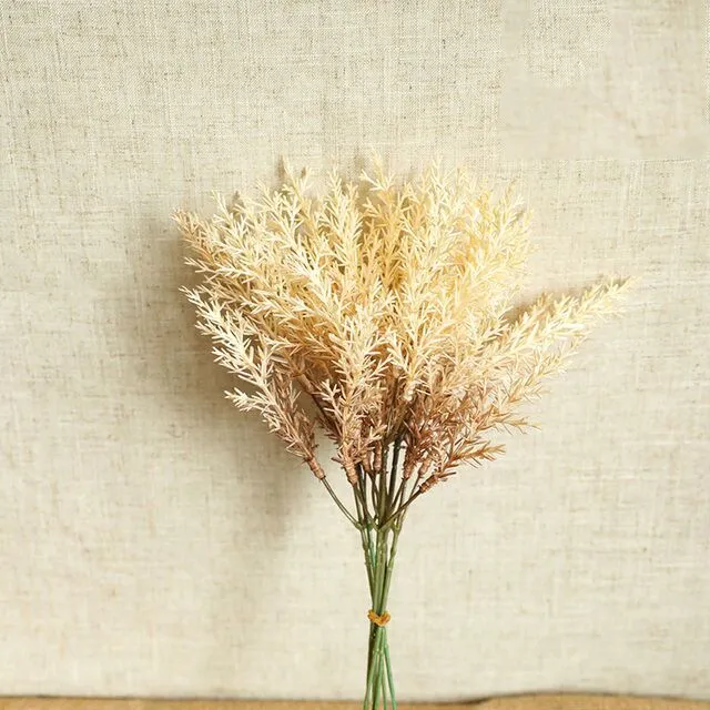 Artificial Fake Plant 6pc Packaging Bunch Wheat Ear Seedlings Hay Autumn Decoration Bedroom Living Room Dining Table Accessories