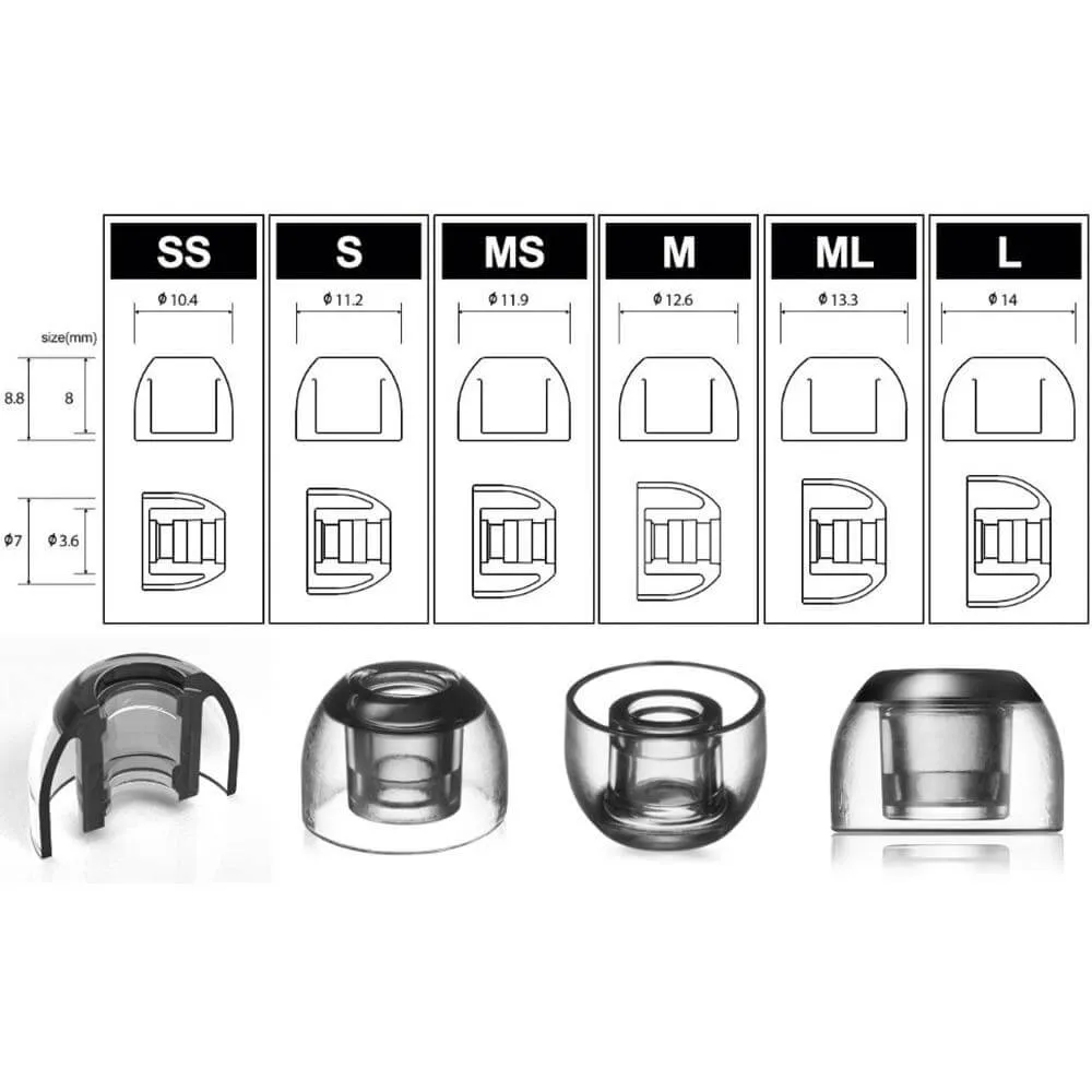 AZLA SednaEarfit XELASTEC Eartips For 4 - 6.5mm Nozzle