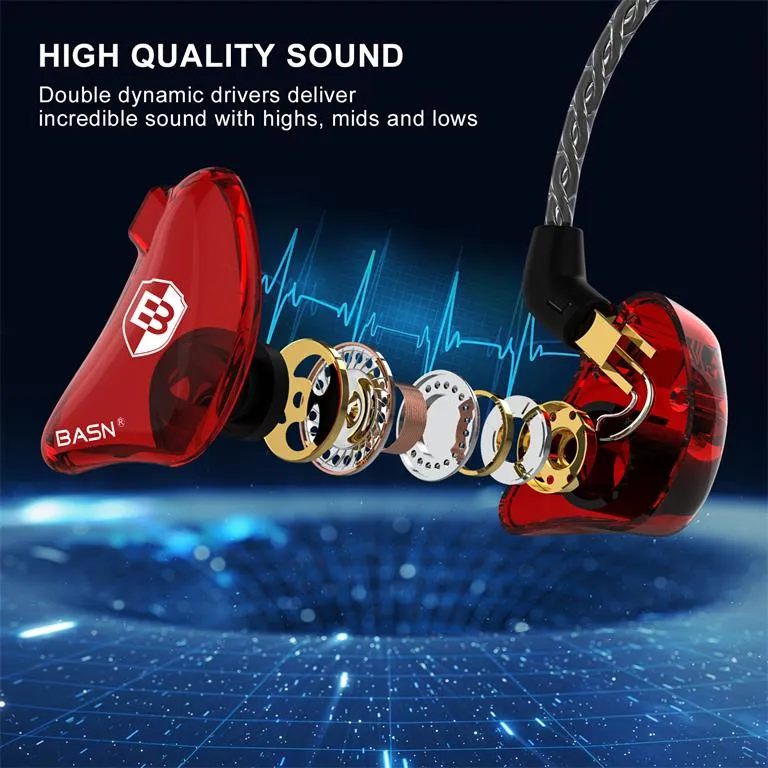 BASN Bsinger BC100 In-Ear Monitor Headphones (Red)