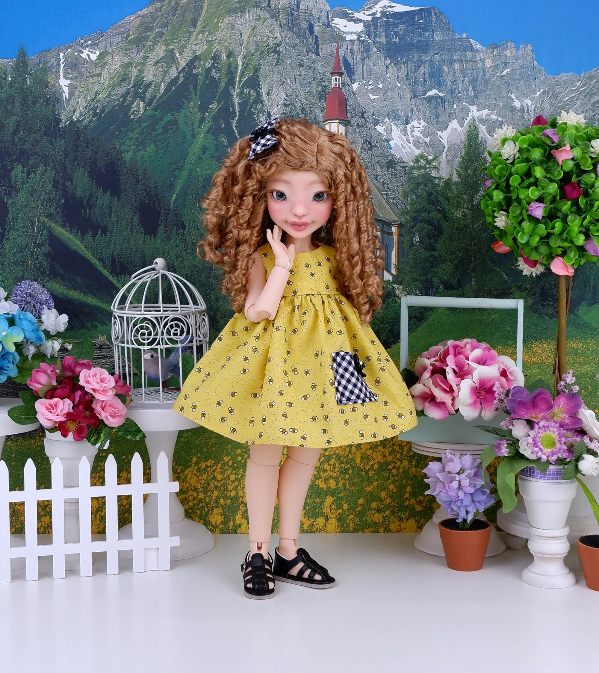 Bee Line - dress with sandals for Anderson Art Dolls BJD