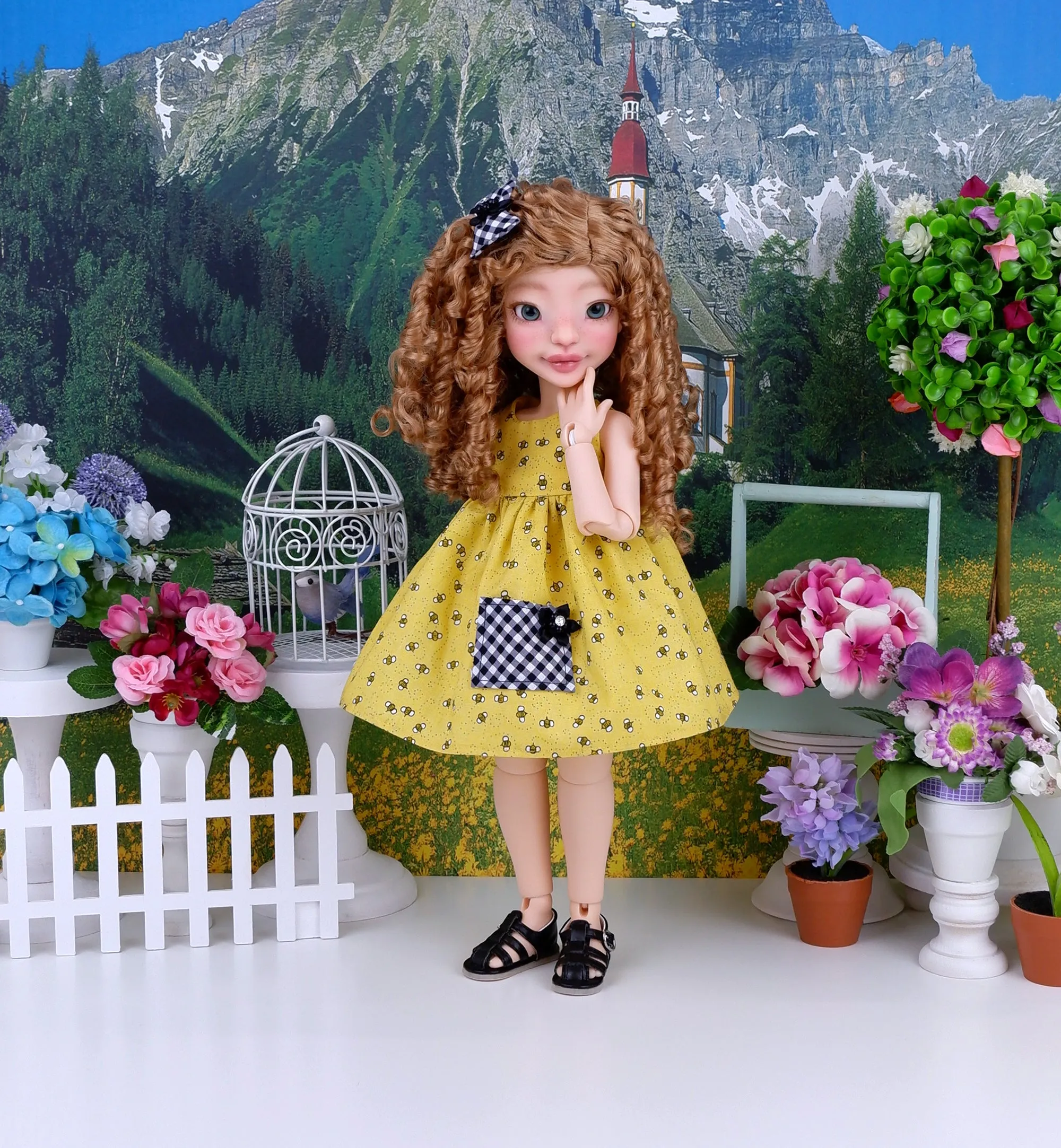 Bee Line - dress with sandals for Anderson Art Dolls BJD