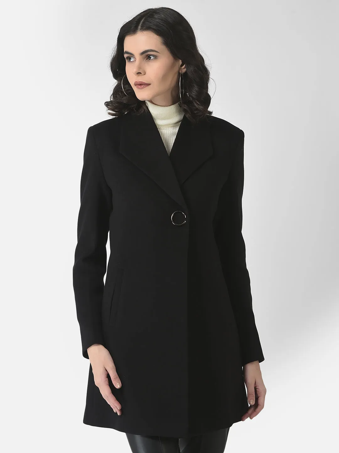 Black A-Line Overcoat