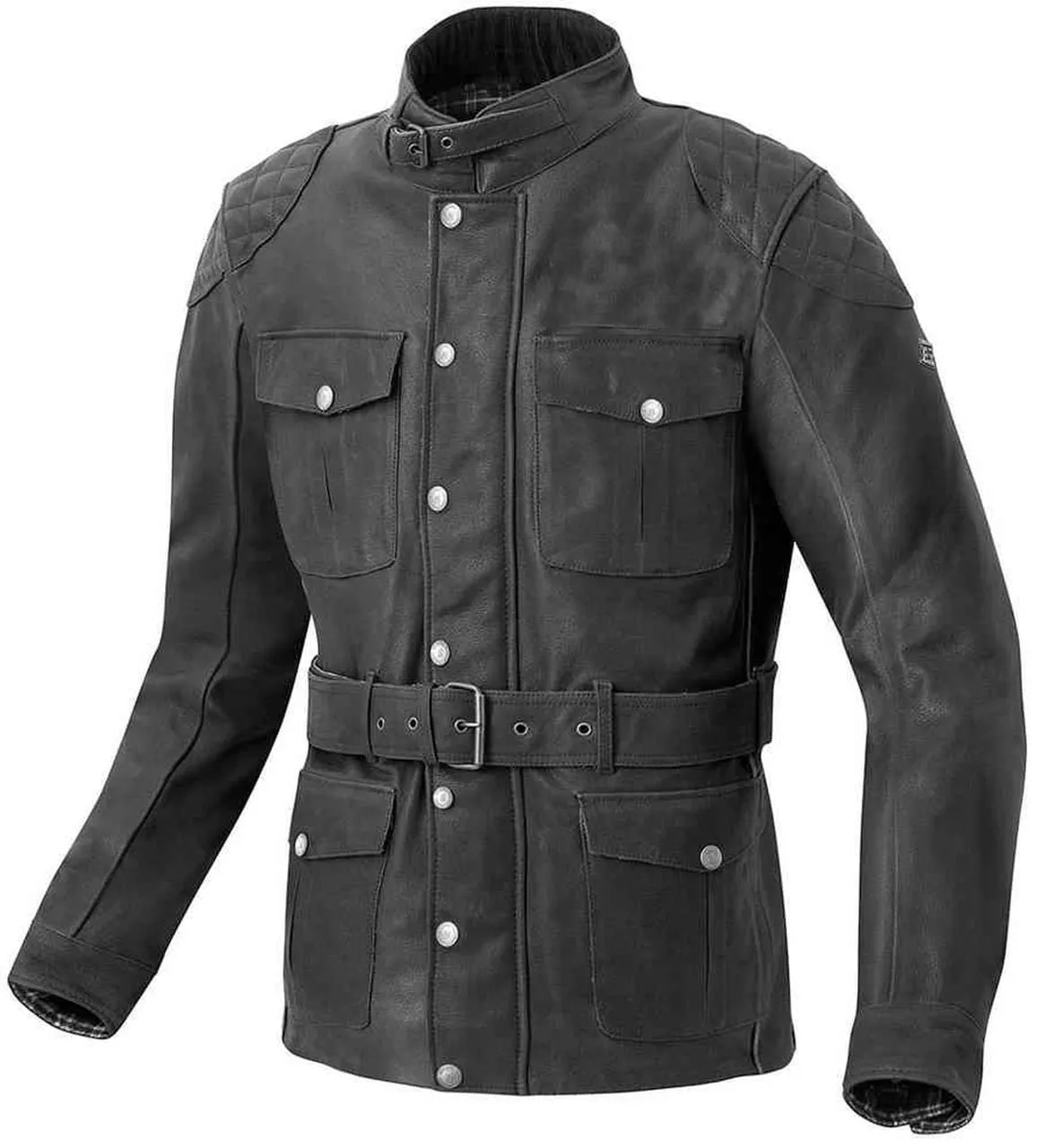 Black Genuine Leather Jacket With Belt Style