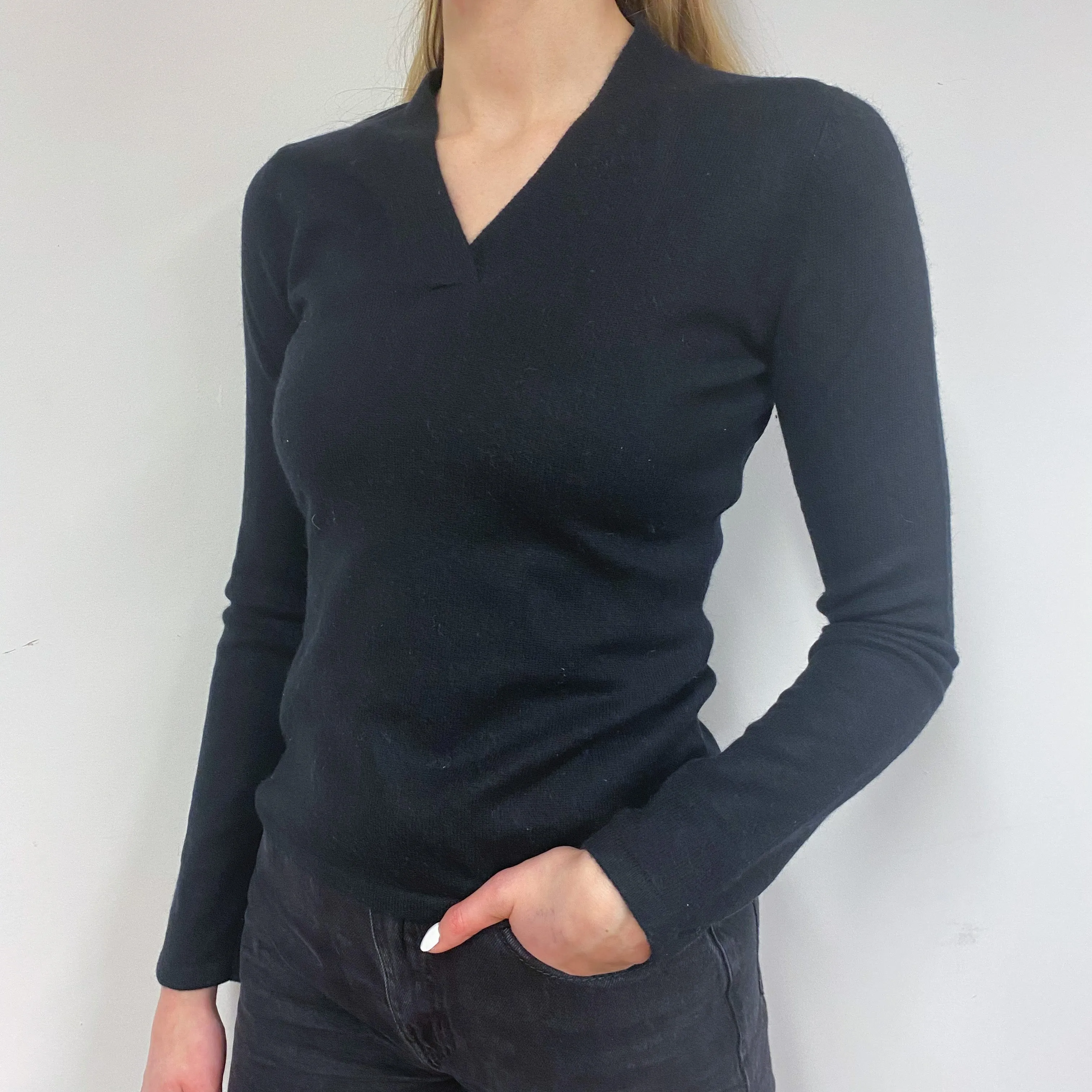 Black V Neck Jumper Small