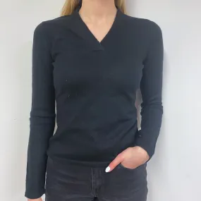 Black V Neck Jumper Small