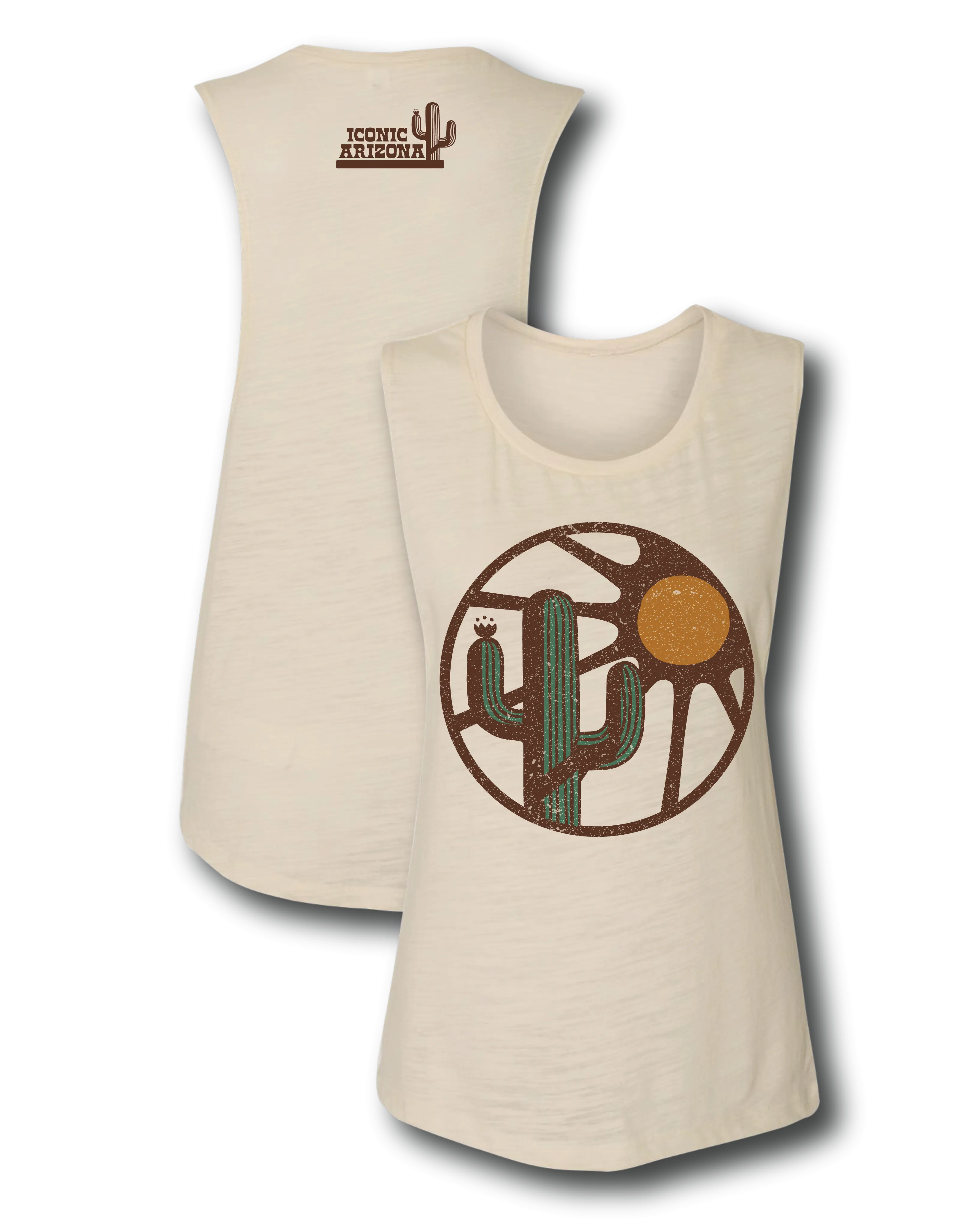 Blooming Saguaro Scoop Neck Ladies Muscle Tank - Final Sale