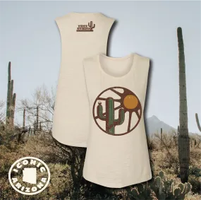 Blooming Saguaro Scoop Neck Ladies Muscle Tank - Final Sale