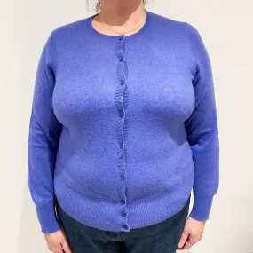 Bluebell Purple Cashmere Crew Neck Cardigan Extra Large