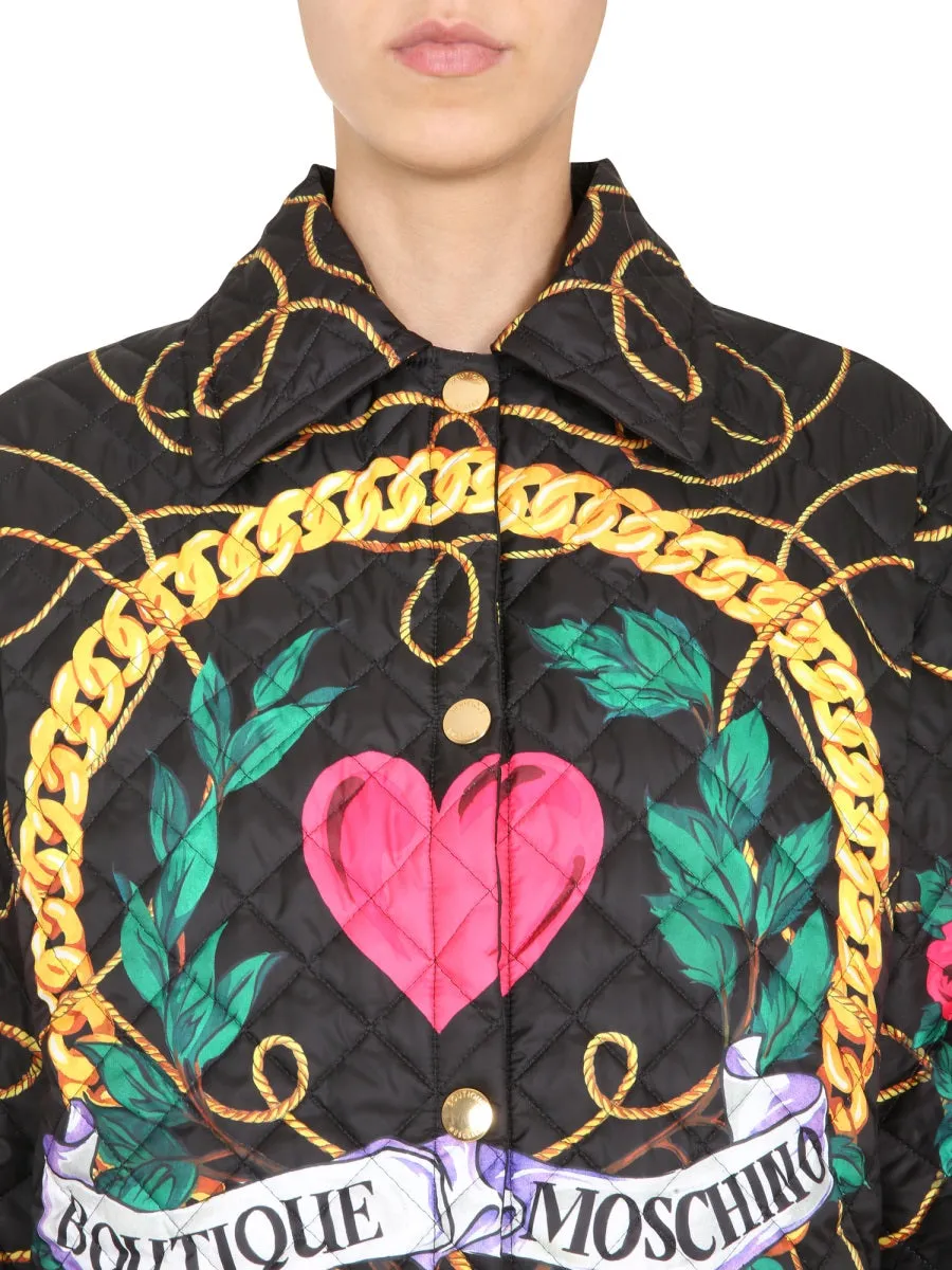 Boutique Moschino Graphic Printed Down Coat