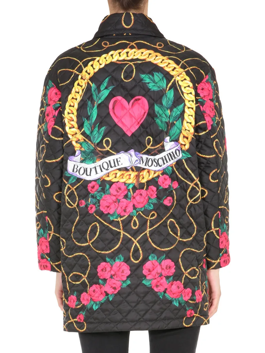Boutique Moschino Graphic Printed Down Coat