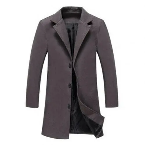 BRADFORD Design Collection Men's Fashion Khaki Brown Coat Jacket Premium Quality Long Khaki Brown Wool Coat Jacket
