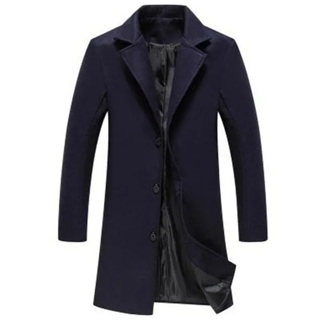 BRADFORD Design Collection Men's Fashion Khaki Brown Coat Jacket Premium Quality Long Khaki Brown Wool Coat Jacket