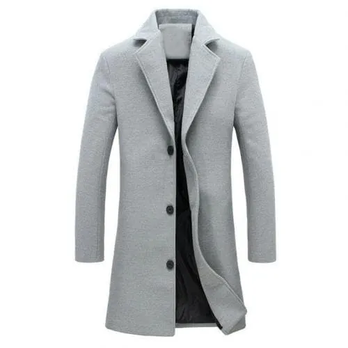 BRADFORD Design Collection Men's Fashion Khaki Brown Coat Jacket Premium Quality Long Khaki Brown Wool Coat Jacket
