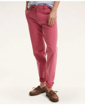 Brooks Brothers Men's Milano Slim-Fit Washed Canvas Chino Pants Light Red