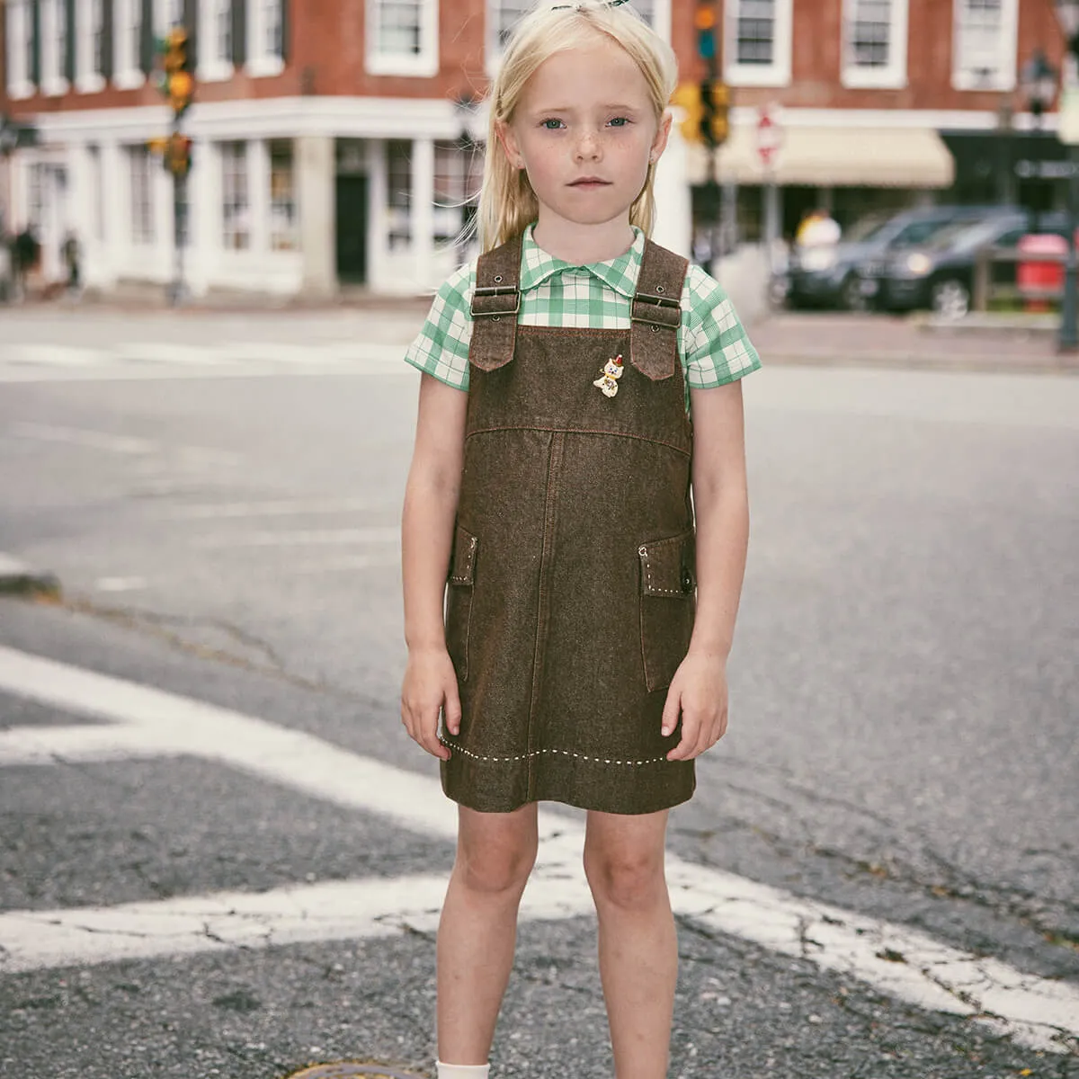 Buckle Jumper Dress in Earth by Misha & Puff