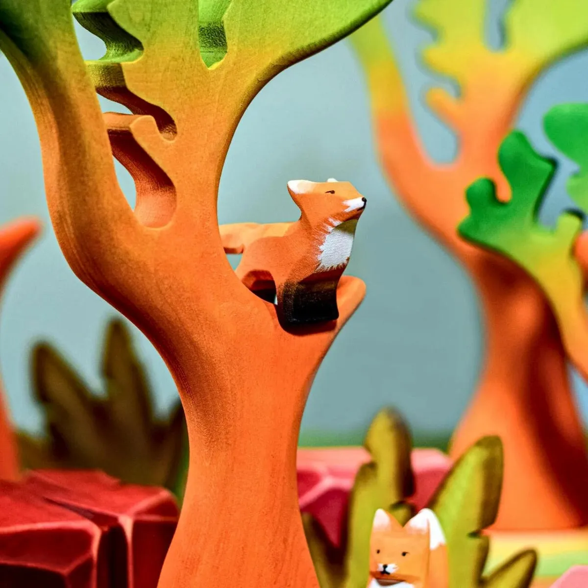 BumbuToys Wooden Animal - Fox Cub - Standing